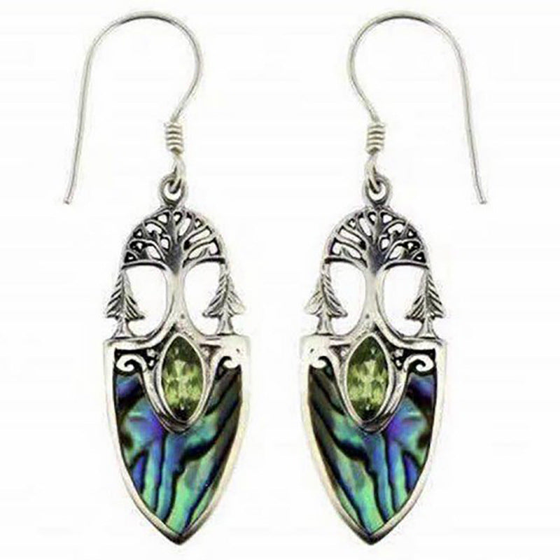Wholesale Statemente Green Turquoise Metal Earrings